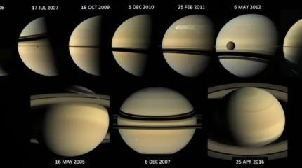 На новых изображениях Сатурна разглядели смену времён года и тёплый полярный вихрь