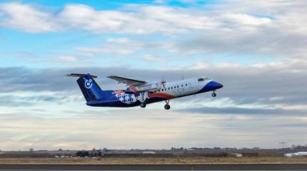 Самолёт Dash-8 пролетел на водороде 15 минут