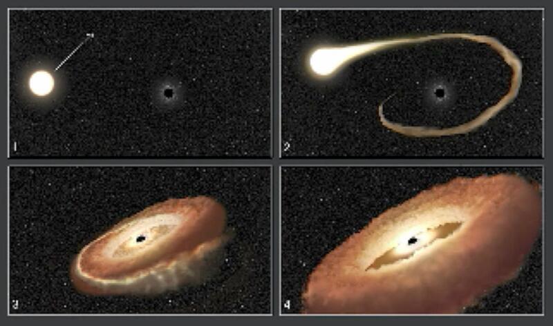 Чёрная дыра превратила звезду в космический «пончик»