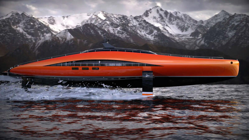 Дизайн-студия Lazzarini представила концепт 74-метровой «летающей» яхты