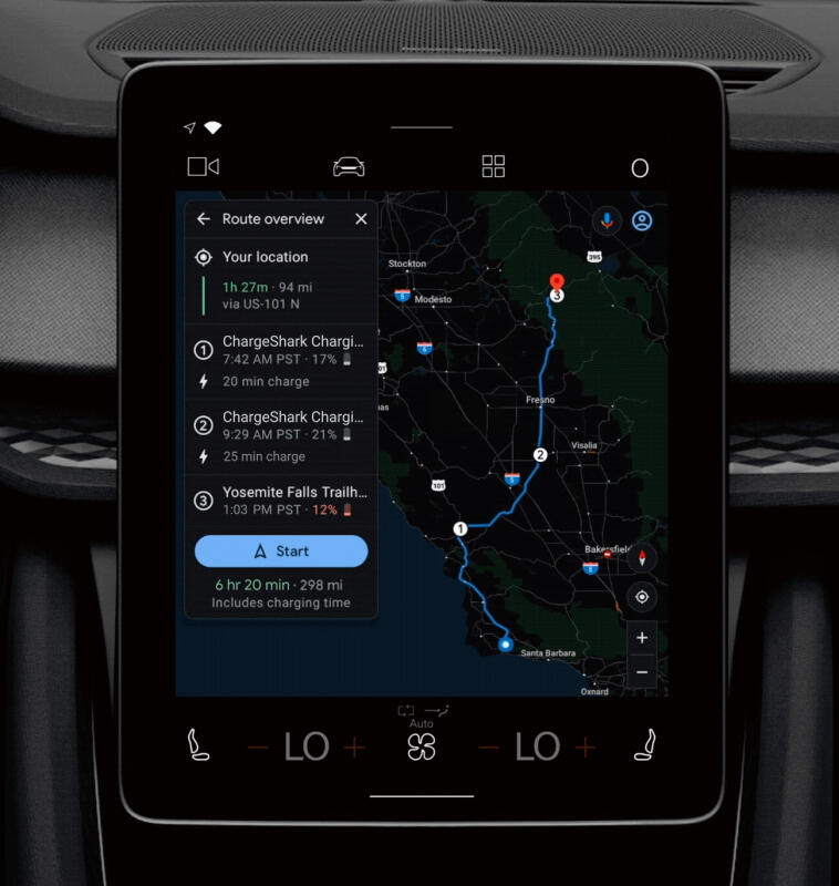 Карты Google для Android скоро упростят планирование длительных поездок на электромобиле