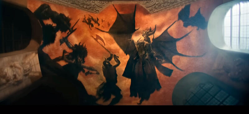 Гейм-сатанизм: потолок бывшего собора расписали сюжетами из Diablo IV