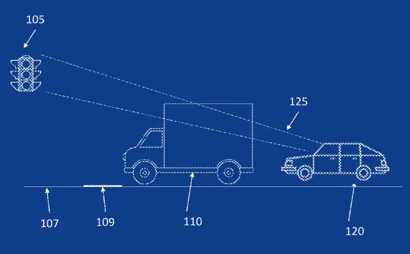 GM запатентовала технологию, чтобы следить за невидимыми из-за транспорта светофорами