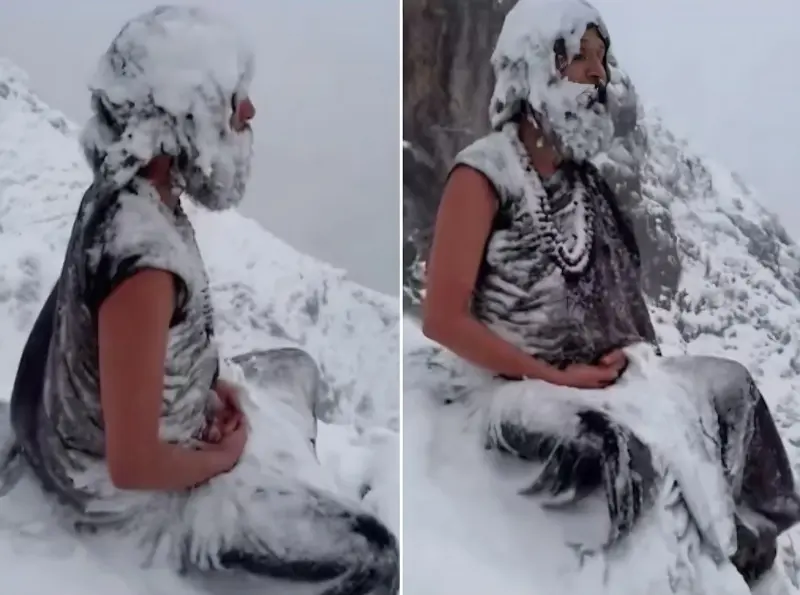 «Нарисованный» нейросетью йог оказался настоящим: он действительно медитирует в сильный мороз высоко в горах